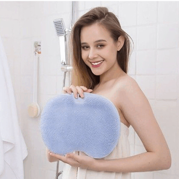 فرشاة الاستحمام السيليكون 3 في 1 الزرقاء – لتنظيف وتدليك